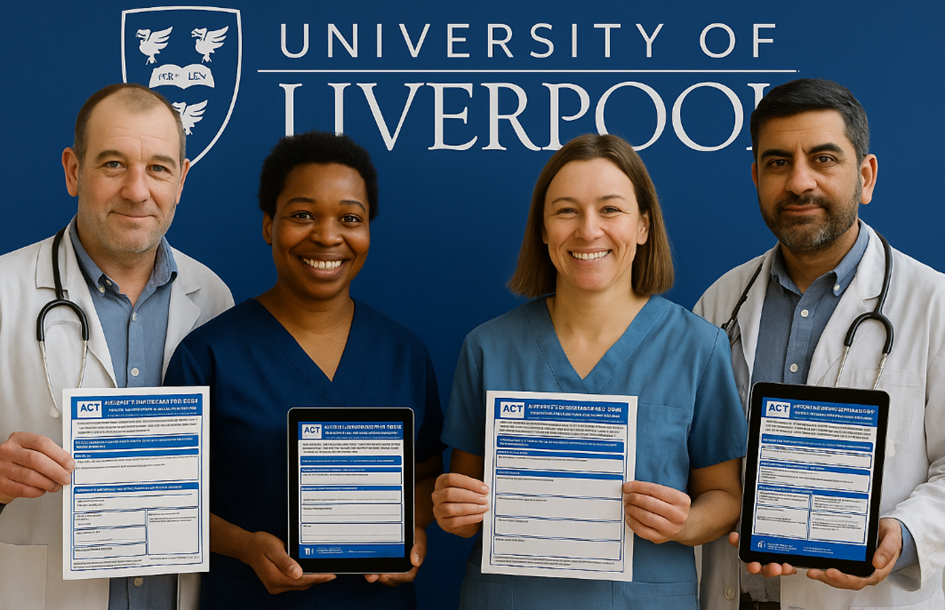 Image showing doctors holding up the A.C.T. form